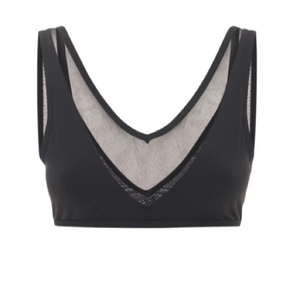 Weworewhat Mesh Sports Bra Top in Black Size Small V-Neck Women’s Activewear - Picture 4 of 16